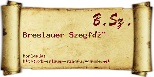 Breslauer Szegfű névjegykártya